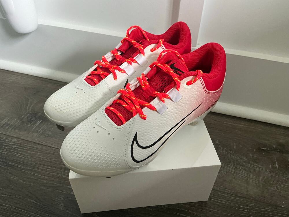 Nike Women's Hyperdiamond 4 Pro Softball Cleats Red White (Size 7.5) - BRAND NEW
